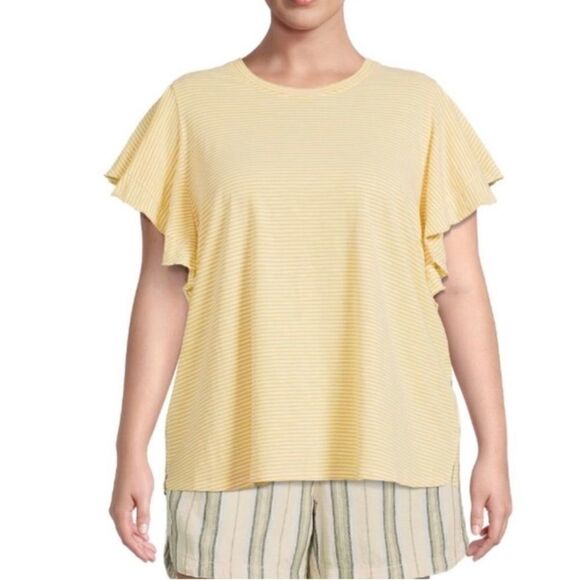 WOMENS Plus Size Flutter Sleeve Knit Top T-Shirt Blouses 2-Pack Size XXL - Picture 11 of 14